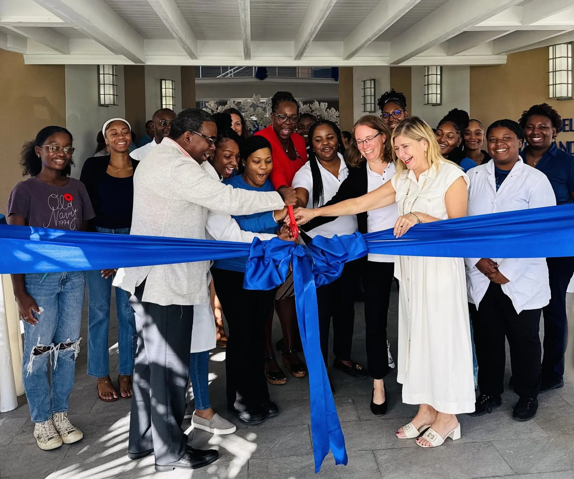 The ribbon-cutting ceremony for the opening of the new Small Island Sustainability laboratory (SIS) at the University of The Bahamas (UB). 
